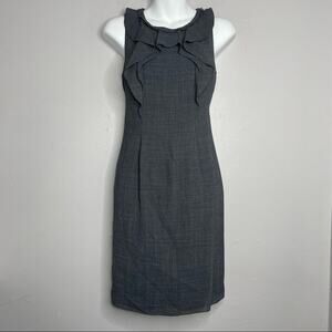 ELIE TAHARI Wool Blend Dress Womens 2 Office Siren Ruffle Professional Career